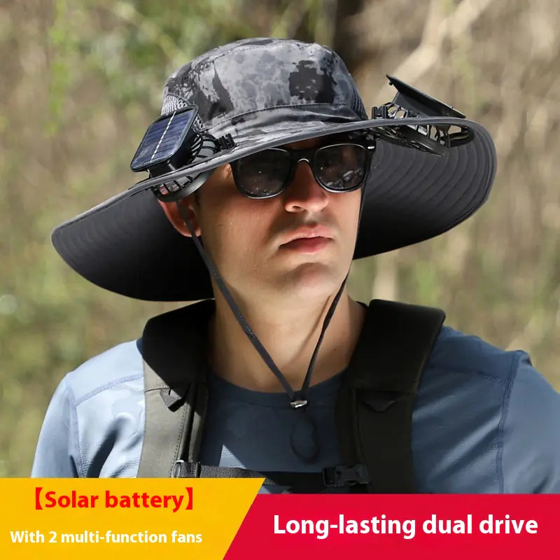 Solar Fan Hat β Rechargeable ππ§’ (Dual Fan)