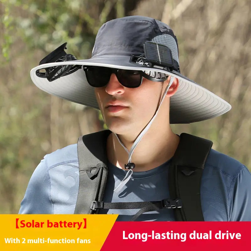 Solar Fan Hat β Rechargeable ππ§’ (Dual Fan)