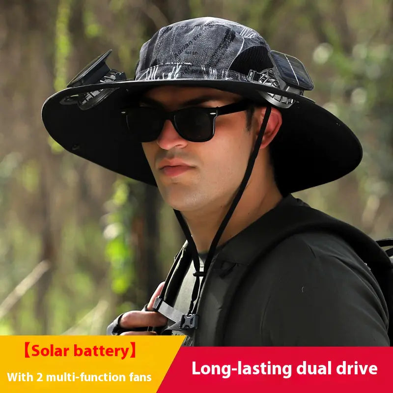 Solar Fan Hat β Rechargeable ππ§’ (Dual Fan)