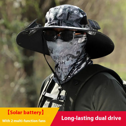 Solar Fan Hat – Rechargeable 🌞🧢 (Dual Fan)