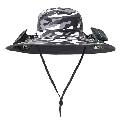 Solar Fan Hat – Rechargeable 🌞🧢 (Dual Fan)