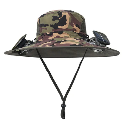 Solar Fan Hat – Rechargeable 🌞🧢 (Dual Fan)